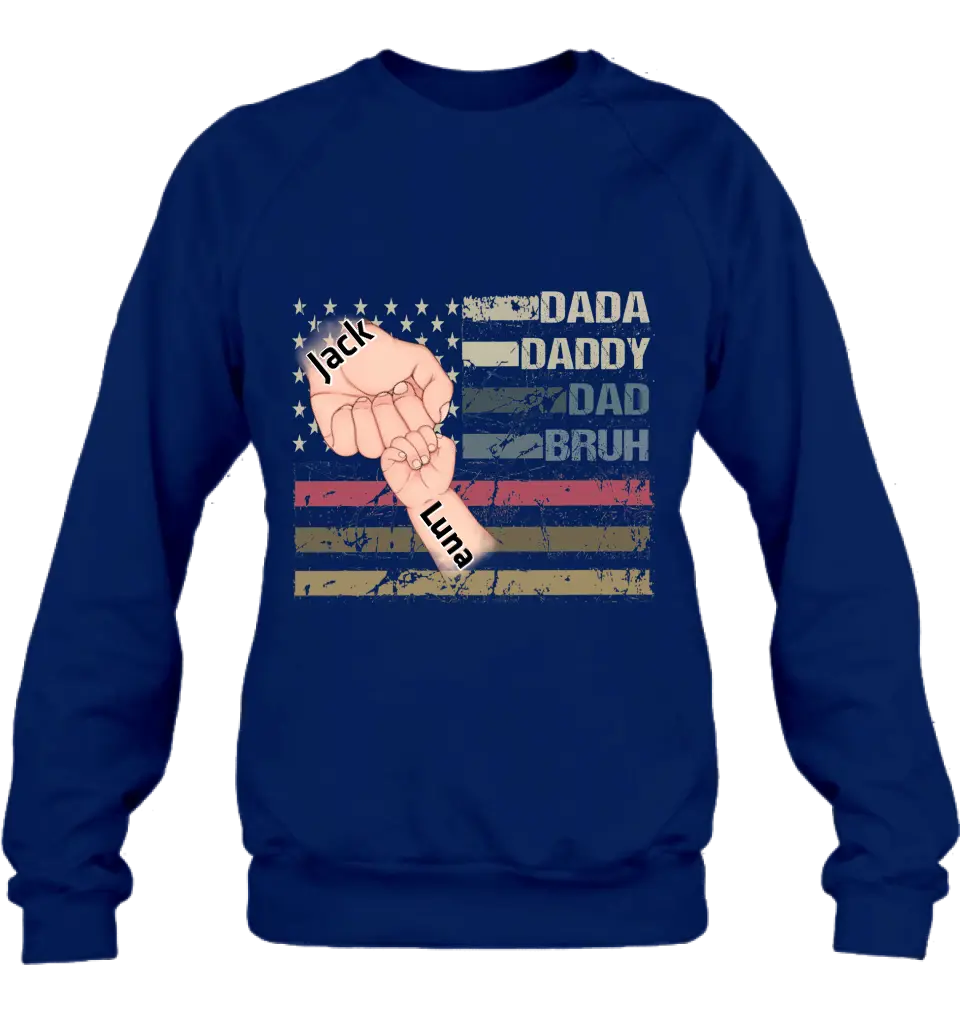Personalized Bruh Dad Shirt/Hoodie - Father's Day Gift Idea for Dad - Up to 6 Kids - Dada Daddy Dad Bruh