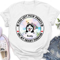 Personalized Pet Shirt/Hoodie - Up to 2 Dogs/Cats - Memorial Gift Idea for Dog/Cat Owners - You Left Paw Prints On My Heart Forever