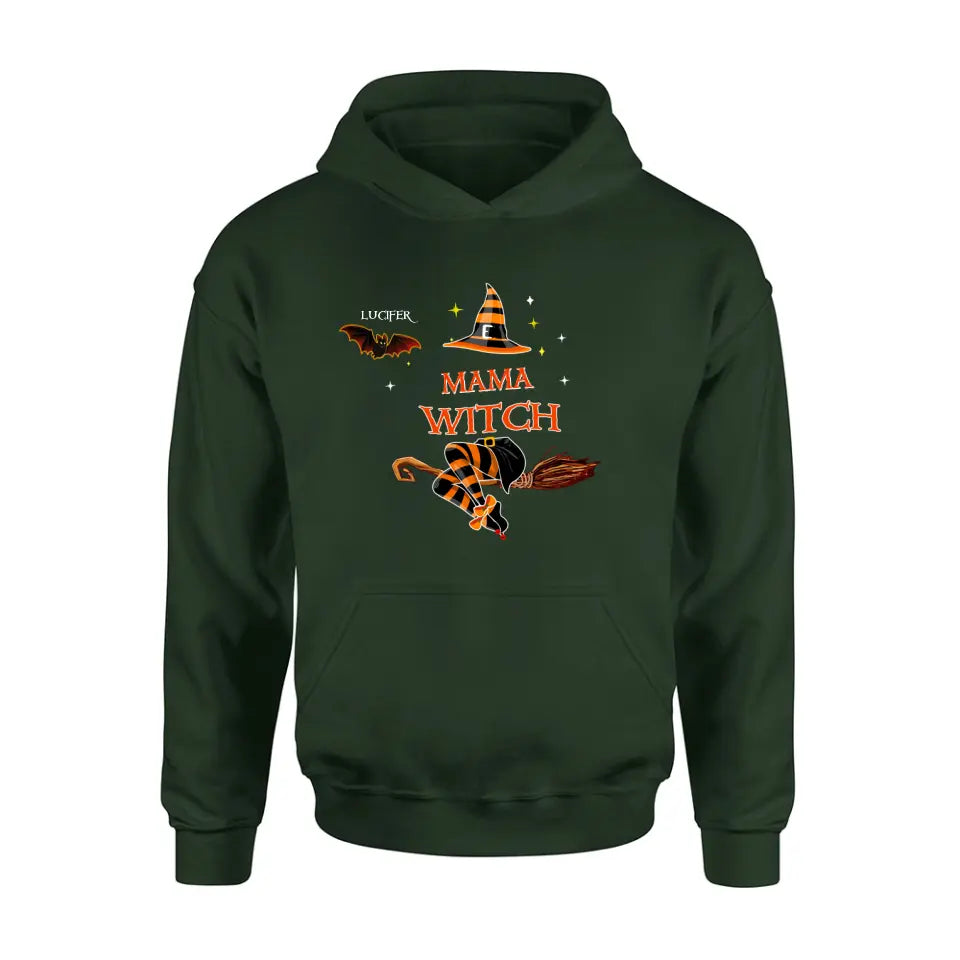 Personalized Halloween Bat T-shirt/Hoodie/Sweatshirt/Long Sleeve - Up to 6 Bats - Best Gift For Halloween Day, Mother/Grandmother - Mama Witch - 80H9EN