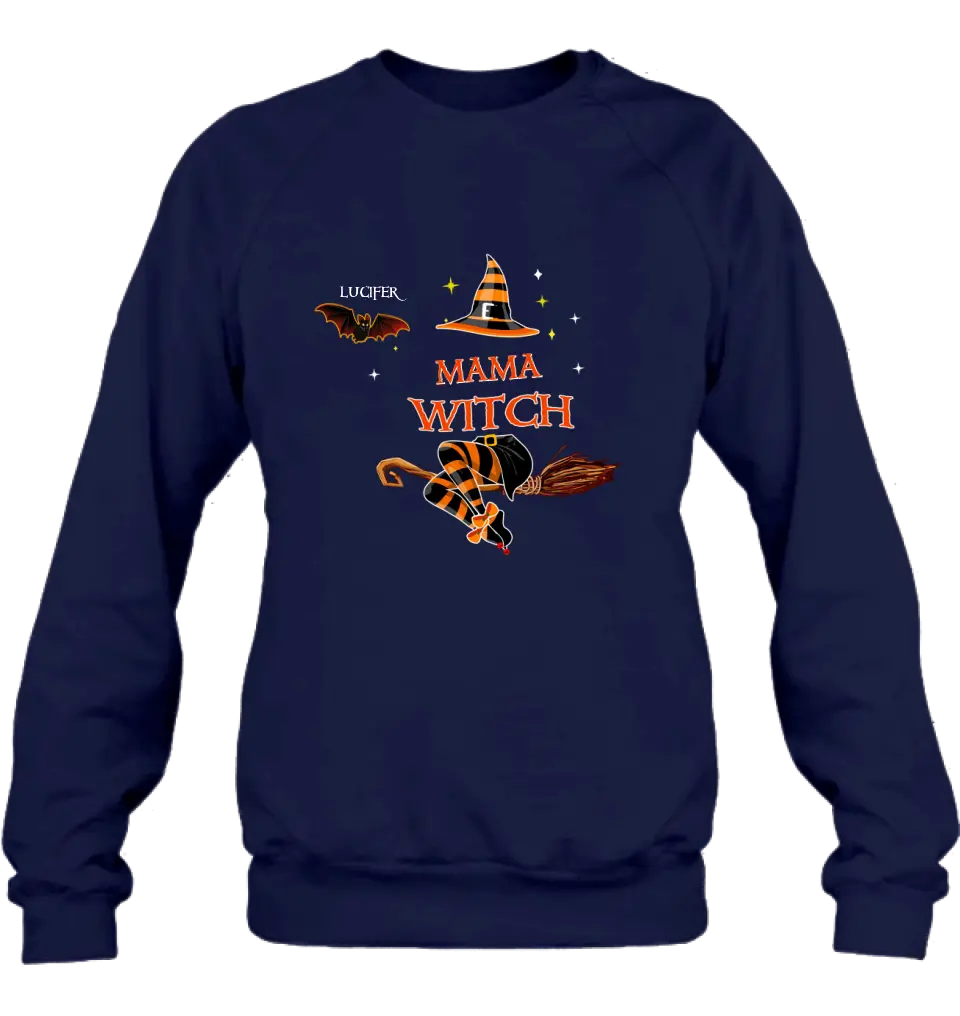 Personalized Halloween Bat T-shirt/Hoodie/Sweatshirt/Long Sleeve - Up to 6 Bats - Best Gift For Halloween Day, Mother/Grandmother - Mama Witch - 80H9EN