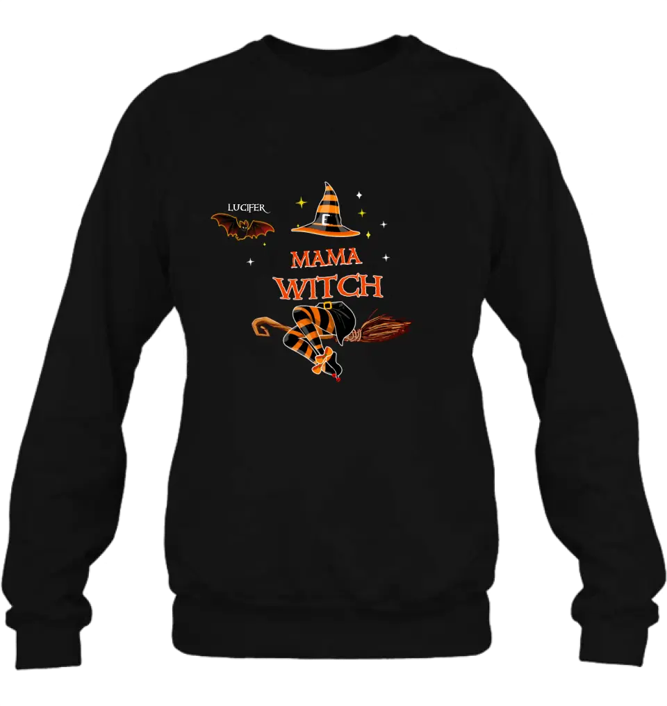 Personalized Halloween Bat T-shirt/Hoodie/Sweatshirt/Long Sleeve - Up to 6 Bats - Best Gift For Halloween Day, Mother/Grandmother - Mama Witch - 80H9EN