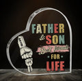 Personalized Father Crystal Heart - Up to 5 Children - Father's Day Gift Idea from Sons/Daughters - Father And Son/Daughter Best Friends For Life