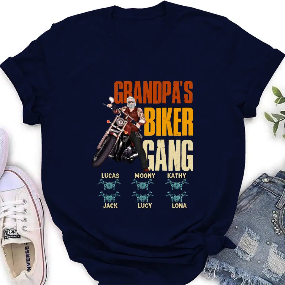 Personalized Biker Shirt/Hoodie - Father's Day Gift Idea for Dad/Grandpa - Up to 6 Kids - Grandpa's Biker Gang
