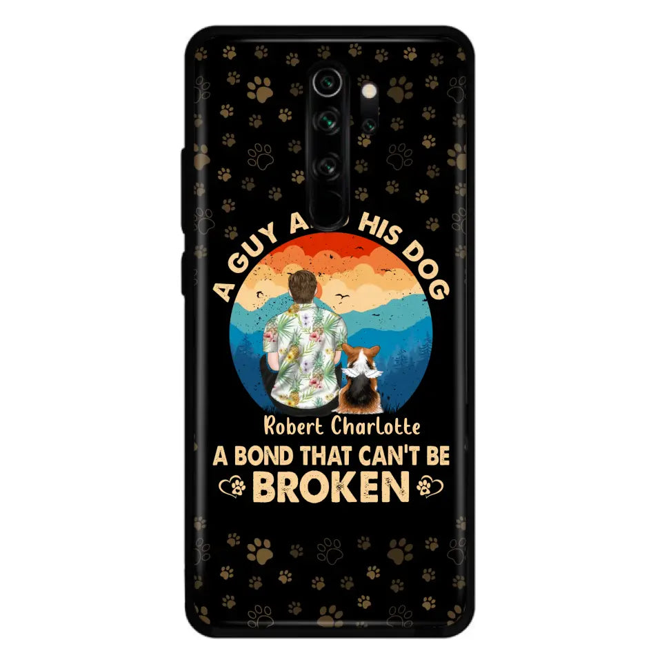 Personalized Dog Dad Phone Case - Father's Day Gift Idea for Dad/Dog Lovers - Up to 4 Dogs - A Guy And His Dog A Bond That Can't Be Broken - Cases For Oppo/Xiaomi/Huawei