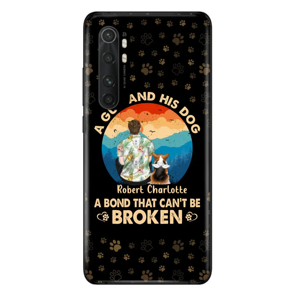 Personalized Dog Dad Phone Case - Father's Day Gift Idea for Dad/Dog Lovers - Up to 4 Dogs - A Guy And His Dog A Bond That Can't Be Broken - Cases For Oppo/Xiaomi/Huawei