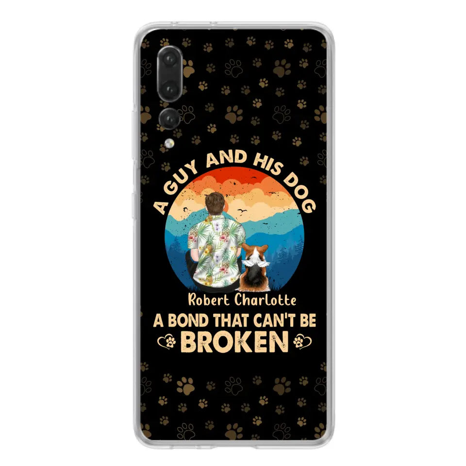 Personalized Dog Dad Phone Case - Father's Day Gift Idea for Dad/Dog Lovers - Up to 4 Dogs - A Guy And His Dog A Bond That Can't Be Broken - Cases For Oppo/Xiaomi/Huawei