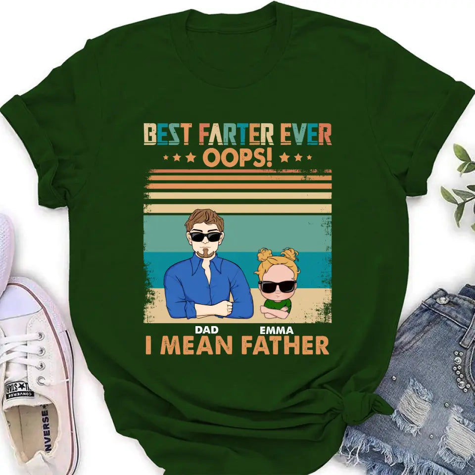 Personalized Proud Father Of Dumbass Kids Shirt/Hoodie - Gift Idea For Father/Father's Day - Up to 6 Kids - Best Farter Ever Oops I Mean Father