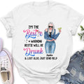 Personalized Drunk Bestie Shirt - Gift Idea For Bestie/Friends - I'm The Bestie Warning Bestie Will Be Drunk & Lost Also Just Send Help