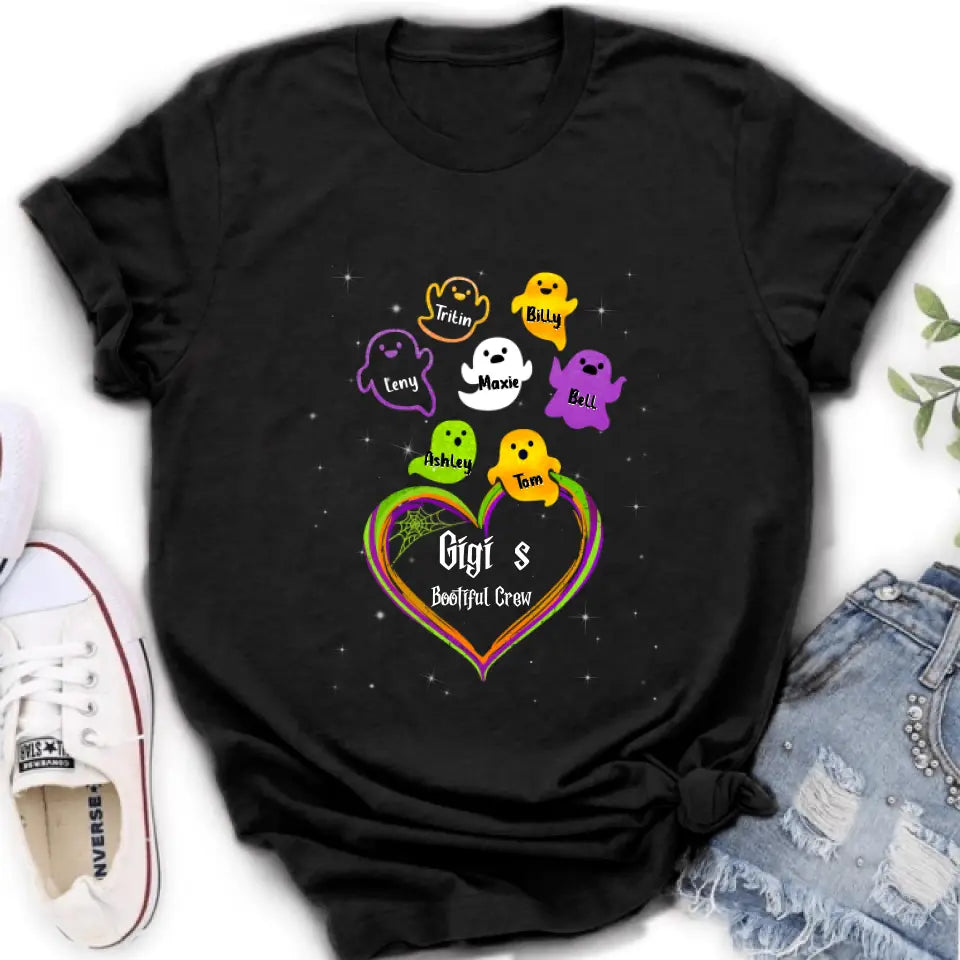 Personalized Gigi's Bootiful Crew T-shirt/Sleeve/Sweatshirt/Hoodie - Halloween gift for Grandma - Up to 7 Grandkids