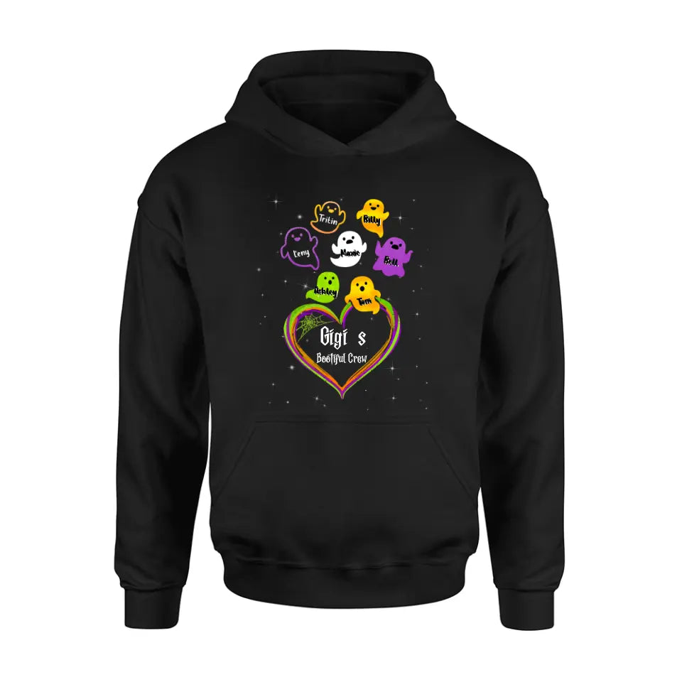 Personalized Gigi's Bootiful Crew T-shirt/Sleeve/Sweatshirt/Hoodie - Halloween gift for Grandma - Up to 7 Grandkids
