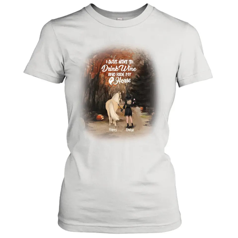 Personalized Horse Witch T-Shirt/Pullover Hoodie - Girl With Horse - EQRIYV