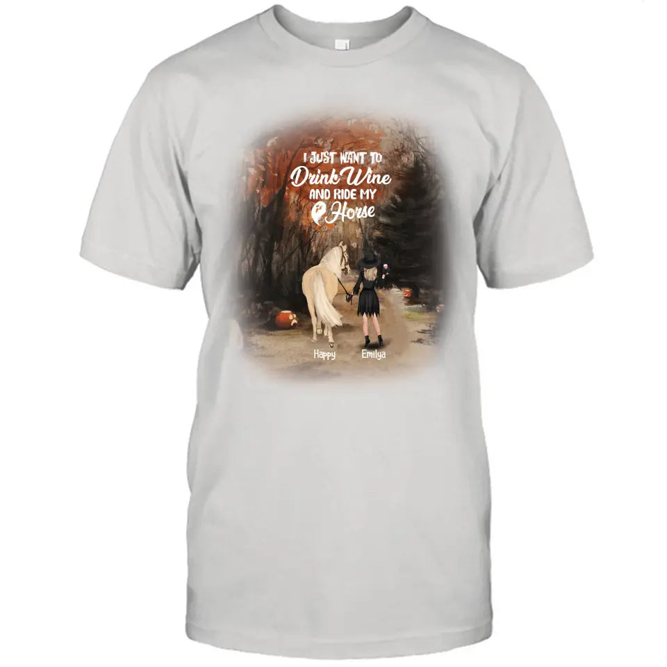 Personalized Horse Witch T-Shirt/Pullover Hoodie - Girl With Horse - EQRIYV