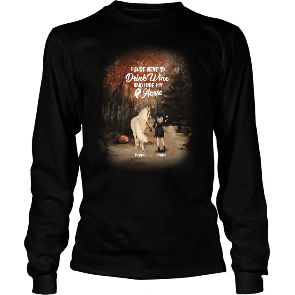 Personalized Horse Witch T-Shirt/Pullover Hoodie - Girl With Horse - EQRIYV