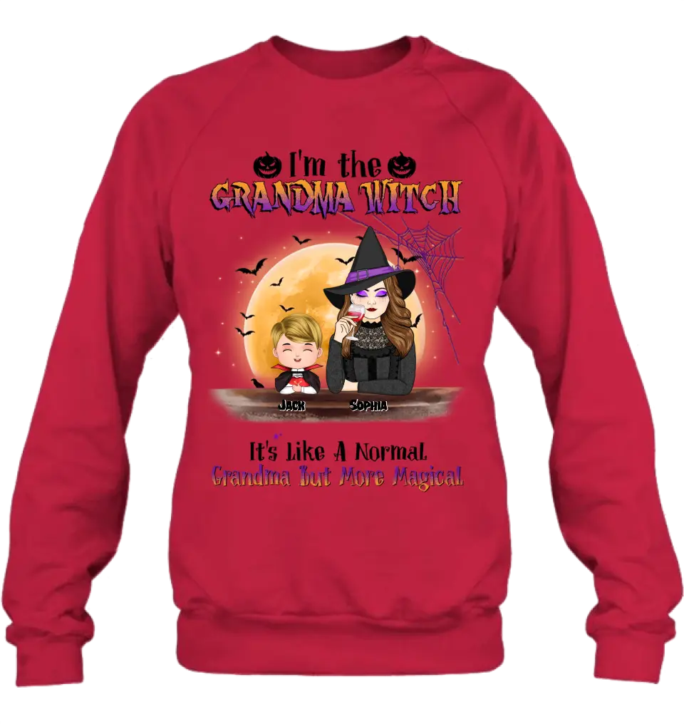 Personalized Grandma Witch Shirt - Gift Idea For Halloween - Up to 5 Kids - I'm Grandma Witch
