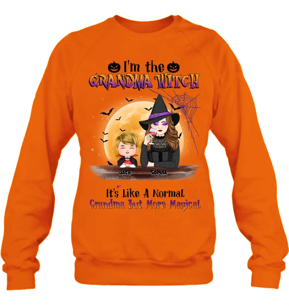 Personalized Grandma Witch Shirt - Gift Idea For Halloween - Up to 5 Kids - I'm Grandma Witch