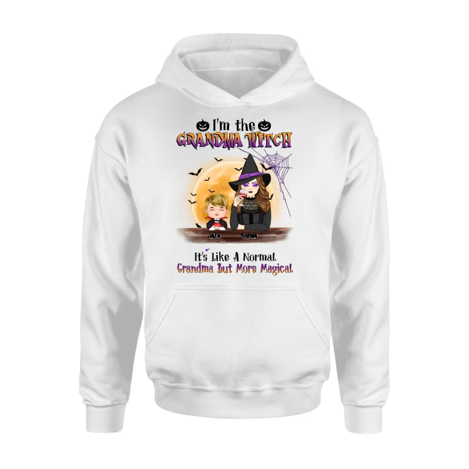 Personalized Grandma Witch Shirt - Gift Idea For Halloween - Up to 5 Kids - I'm Grandma Witch