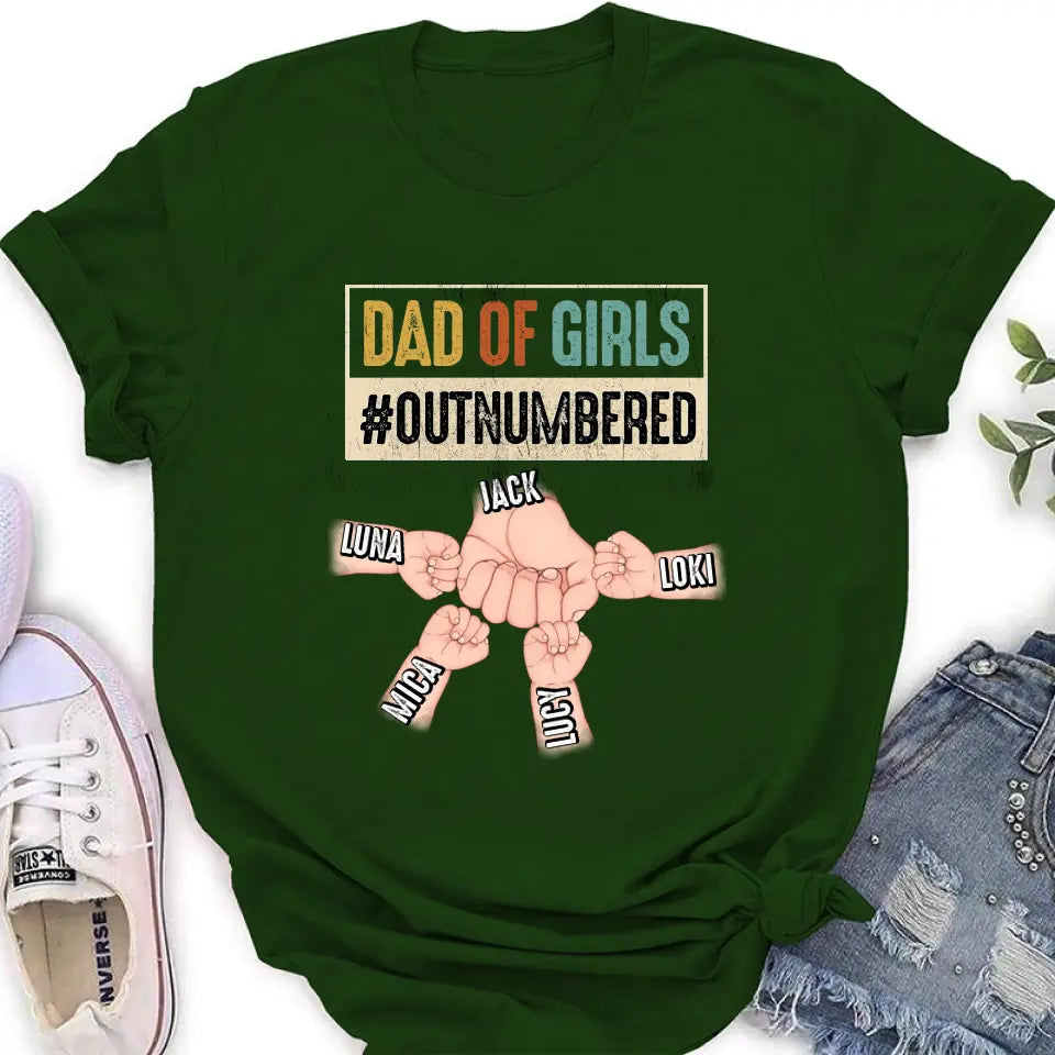 Personalized Dad Shirt/Hoodie - Gift Idea For Father's Day/Dad - Up to 4 Kids - Dad Of Girls