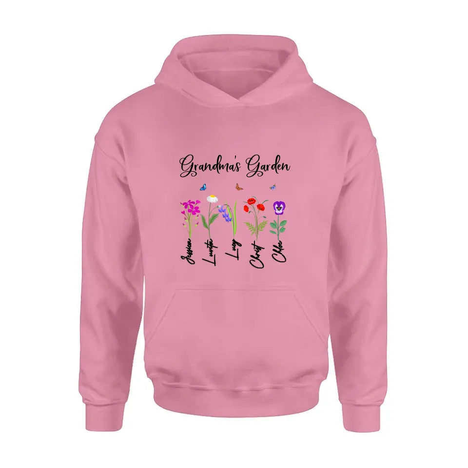 Personalized Grandma's Garden Shirt/Long sleeve/Sweatshirt/Hoodie - Gift Idea For Grandma/Mother's Day - Up to 5 Flowers - Grandma's Garden