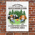 Personalized Camping Wooden Sign - Up to 7 People - Gift Idea for Camping Lovers - Welcome To Camp Quitcherbitchin