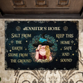 Personalized Witch Doormat - Gift Idea For Halloween/Wicca Decor/Pagan Decor - Salt From The Earth Stone From The Ground Keep This Home Safe And Sound