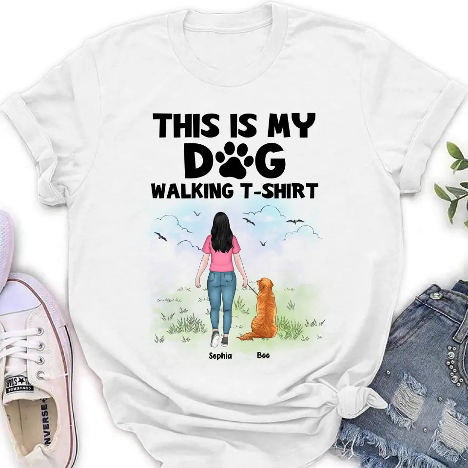 Personalized Dog Shirt/Hoodie - Up to 4 Dogs - Gift Idea For Dog Lovers - This Is My Dog Walking T-Shirt