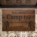 Personalized Camping Doormat - Gift Idea For Camping Lovers - Welcome To Camp 69 Enter At Your Own Risk