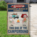 Personalized Camping Flag - Up to 6 People - Gift Idea For Camping Lovers - Drunkest Bunch Of Assholes This Side Of The Campground