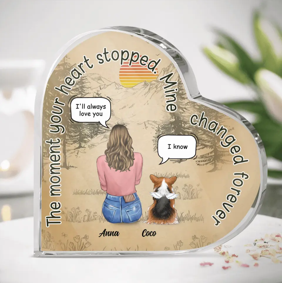 Personalized Memorial Dog Heart-Shaped Plaque - Memorial Gift For Dog Lover