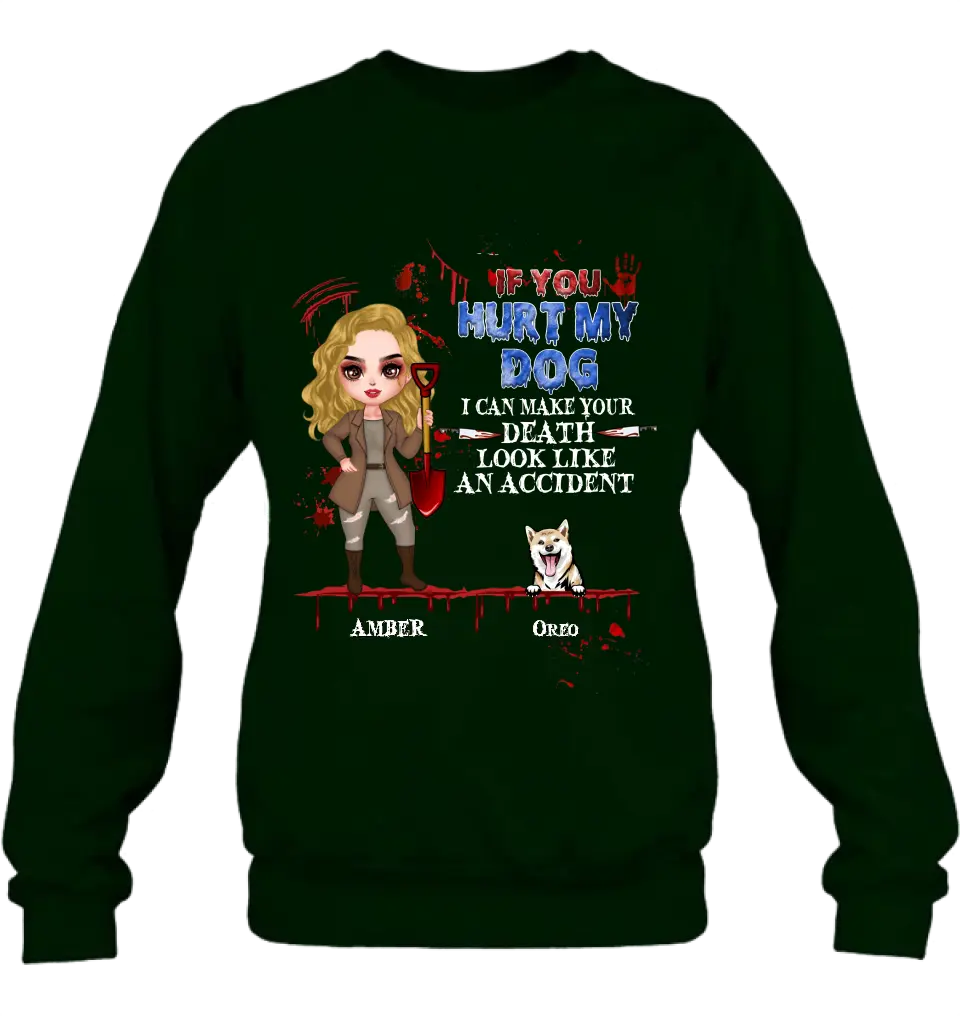 Personalized Halloween Shirt/Hoodie - Up to 5 Pets - Halloween Gift Idea for Dog/Cat Lovers - If You Hurt My Dog/Cat I Can Make Your Death Look Like An Accident