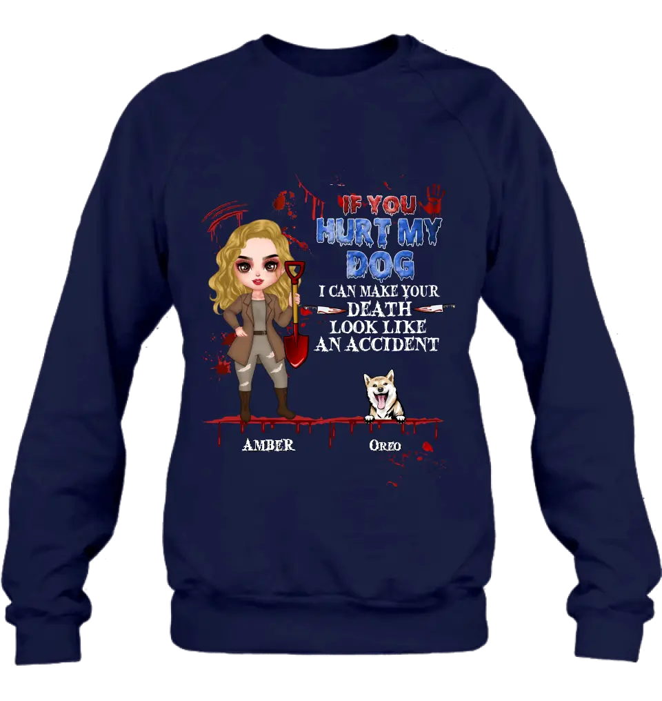 Personalized Halloween Shirt/Hoodie - Up to 5 Pets - Halloween Gift Idea for Dog/Cat Lovers - If You Hurt My Dog/Cat I Can Make Your Death Look Like An Accident
