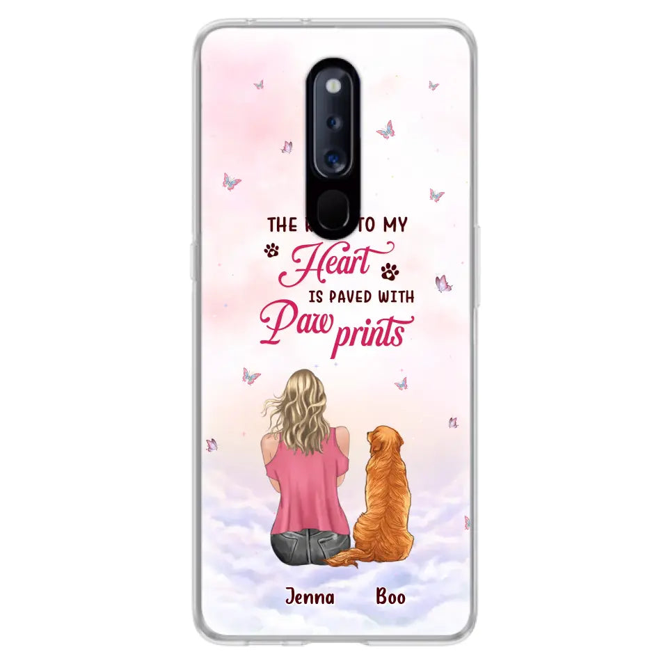 Personalized Dog Mom Phone Case - Up to 5 Dogs - Gift Idea For Dog Lovers - The Road To My Heart Is Paved With Pawprints - Case for Xiaomi/Huawei/Oppo
