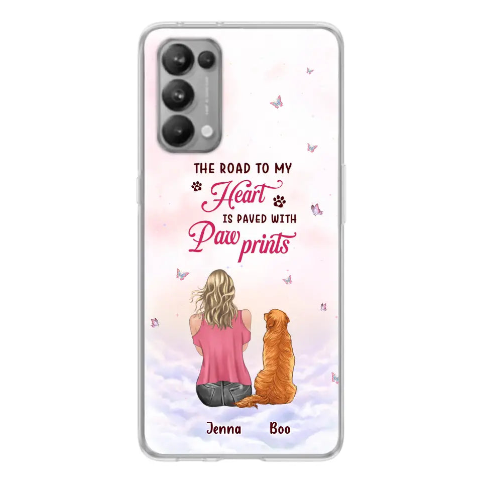 Personalized Dog Mom Phone Case - Up to 5 Dogs - Gift Idea For Dog Lovers - The Road To My Heart Is Paved With Pawprints - Case for Xiaomi/Huawei/Oppo