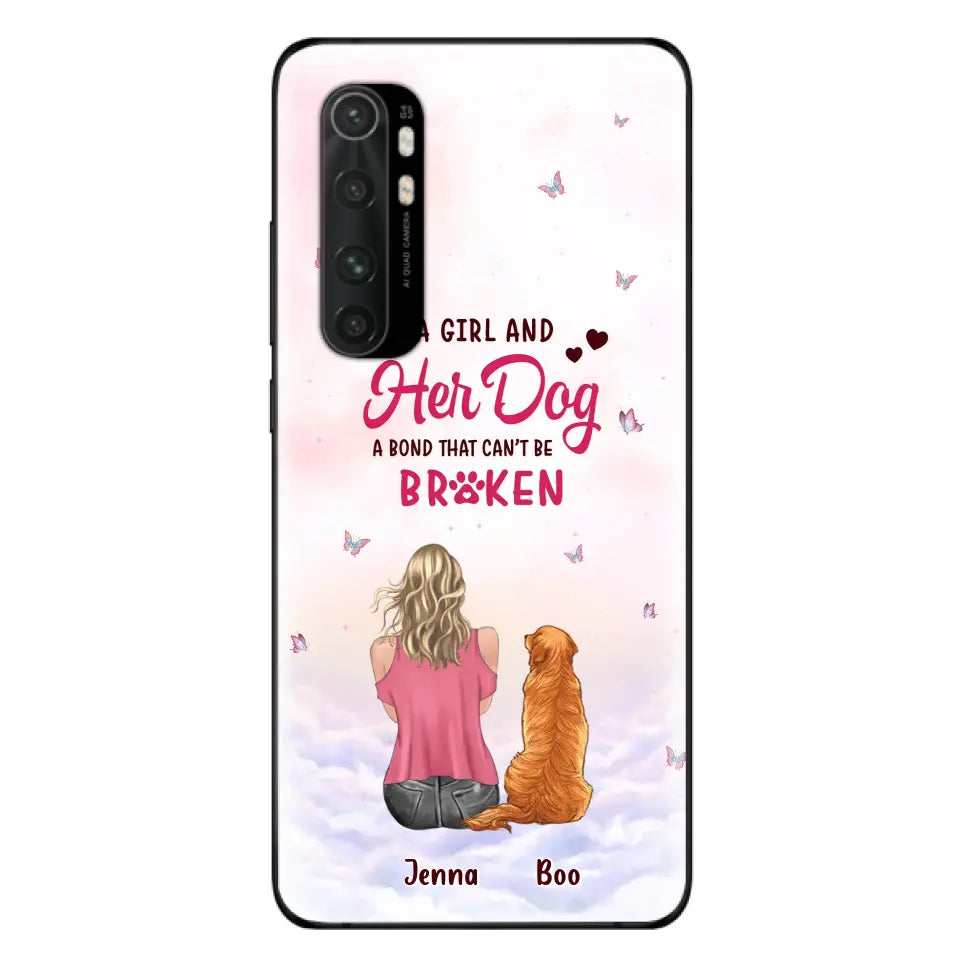 Custom Personalized Dog Mom Phone Case - Upto 5 Dogs - Gift Idea For Dog Lovers - A Girl And Her Dog A Bond That Can't Be Broken - Case for Xiaomi/Huawei/Oppo