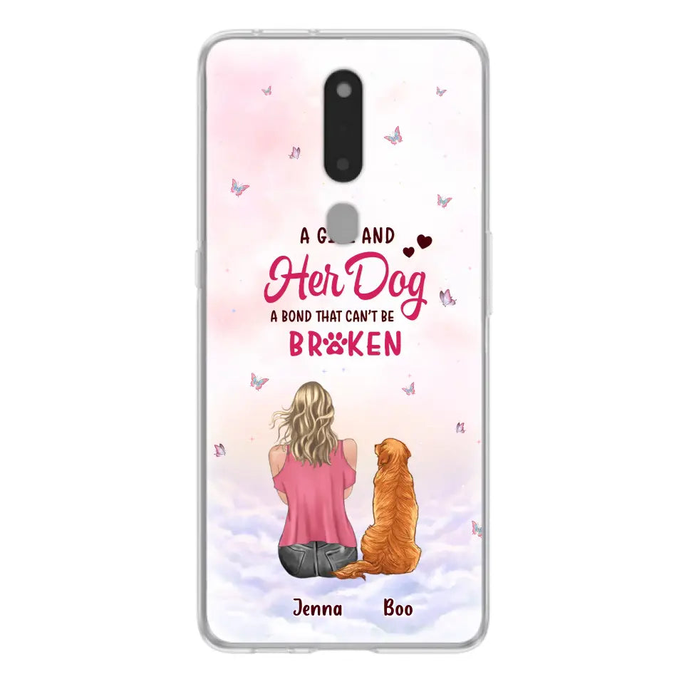 Custom Personalized Dog Mom Phone Case - Upto 5 Dogs - Gift Idea For Dog Lovers - A Girl And Her Dog A Bond That Can't Be Broken - Case for Xiaomi/Huawei/Oppo