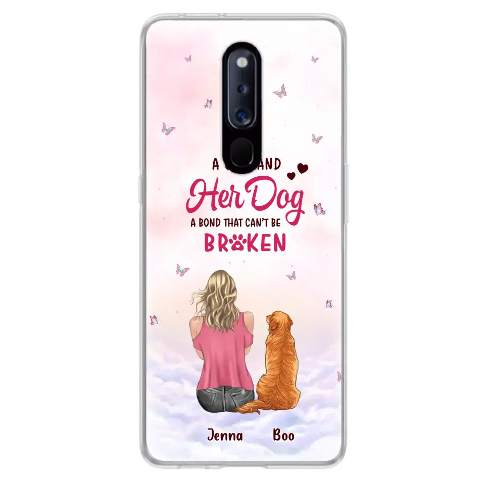 Custom Personalized Dog Mom Phone Case - Upto 5 Dogs - Gift Idea For Dog Lovers - A Girl And Her Dog A Bond That Can't Be Broken - Case for Xiaomi/Huawei/Oppo
