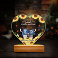Personalized Besties Heart Acrylic Light Night - Up to 4 Besties - Gift Idea For Best Friends - Side By Side Or Miles Apart Friends Will Always Be Connected By Heart