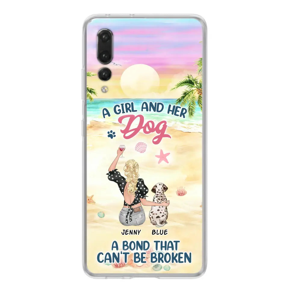Custom Personalized Dog Mom Phone Case - Upto 6 Dogs - Gift Idea for Dog Lovers - A Girl And Her Dog A Bond That Can't Be Broken - Case for Xiaomi/Huawei/Oppo