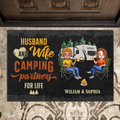 Personalized  Camping Couple Doormat - Best Gift Idea For Couple/Camping Lovers - Husband And Wife Camping Partners For Life