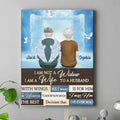 Personalized Couple Vertical Canvas - Memorial Gift Idea For Couple - I Am Not A Widow I Am A Wife To A Husband With Wings