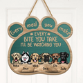 Personalized Dog Paw Door Sign - Up to 6 Dogs - Best Gift For Dog Lovers - Every Meal You Make