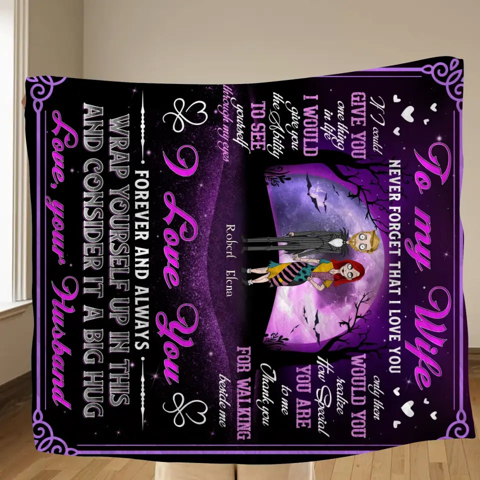 Personalized To My Wife Quilt/Fleece Throw Blanket - Gift Idea For Wife From Husband - Never Forget That I Love You