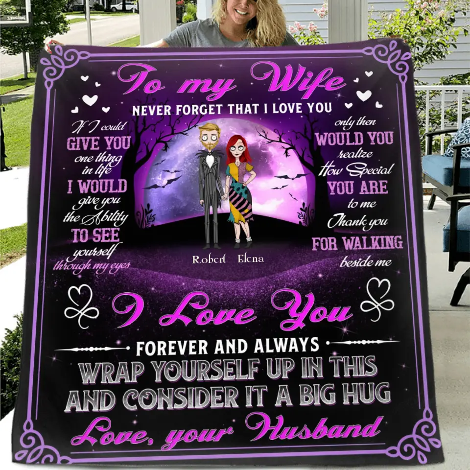 Personalized To My Wife Quilt/Fleece Throw Blanket - Gift Idea For Wife From Husband - Never Forget That I Love You