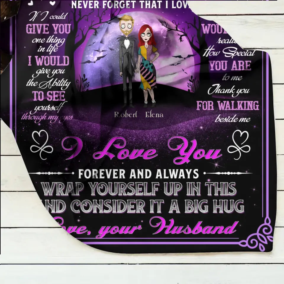 Personalized To My Wife Quilt/Fleece Throw Blanket - Gift Idea For Wife From Husband - Never Forget That I Love You