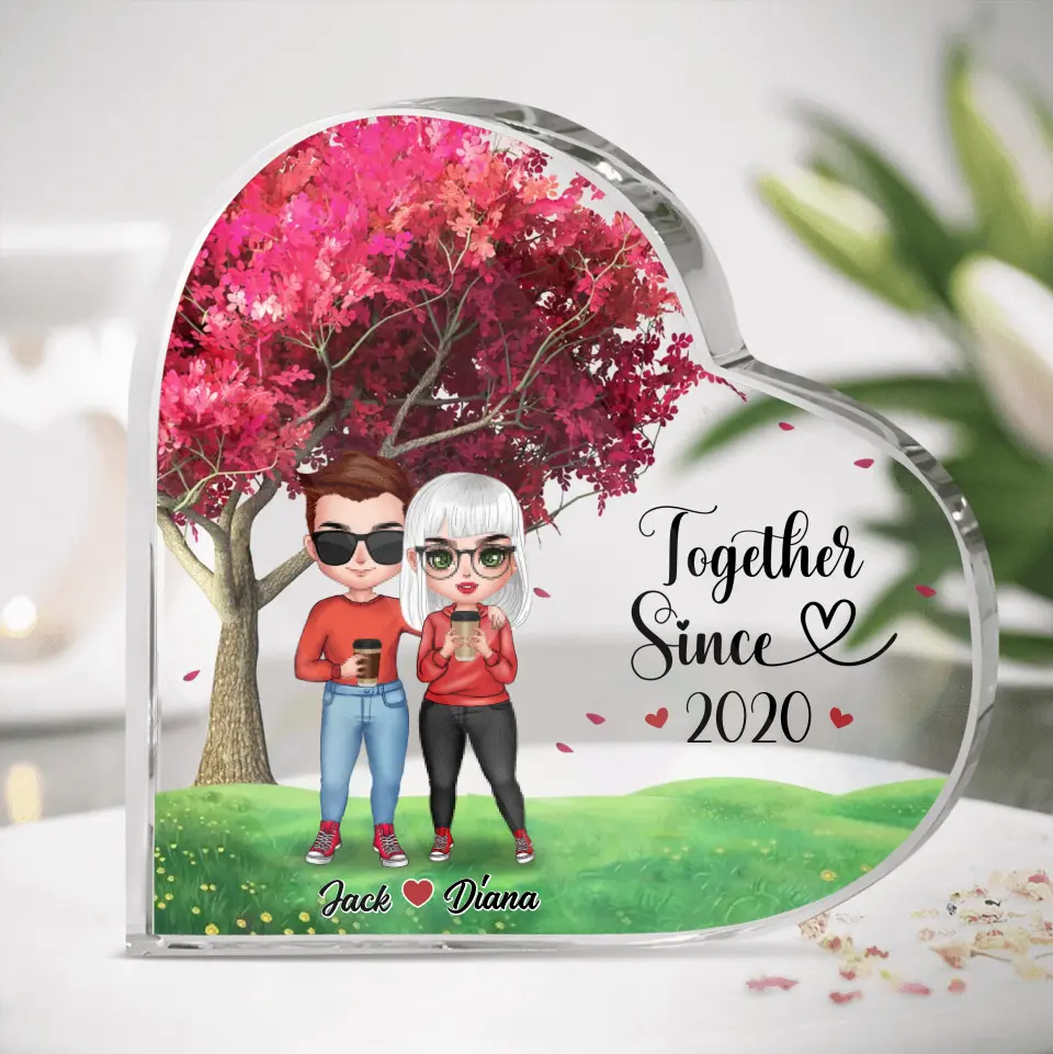 Personalized Couple Crystal Heart - Wedding/Anniversary Gift Idea for Couple - Together