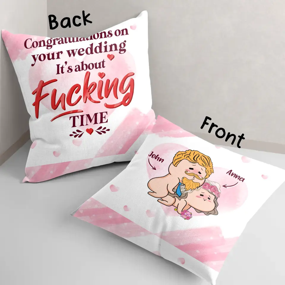 Custom Personalized Pillow Cover - Best Gift Idea For Husband/ Wife/ Birthday/ Anniversary - Congratulations On Your Wedding