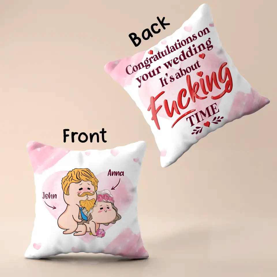 Custom Personalized Pillow Cover - Best Gift Idea For Husband/ Wife/ Birthday/ Anniversary - Congratulations On Your Wedding