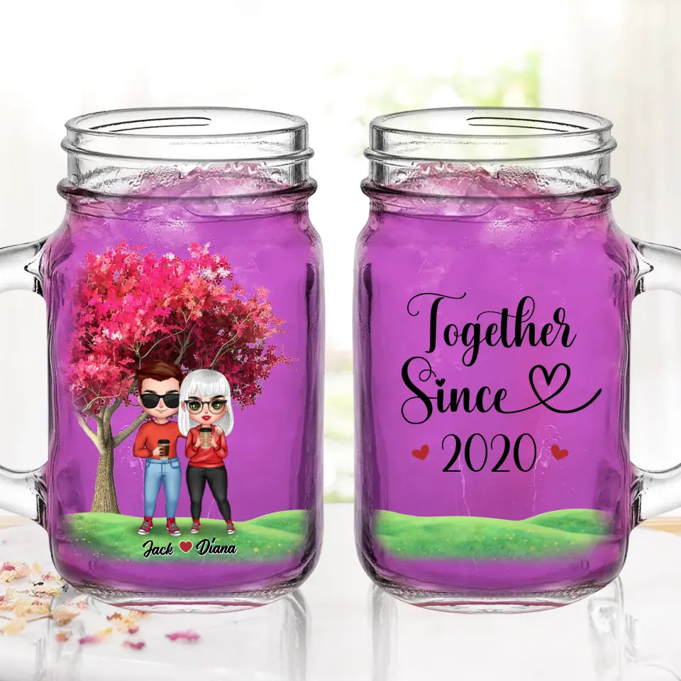 Personalized Couple Mason Jug - Wedding/Anniversary Gift Idea for Couple - Together