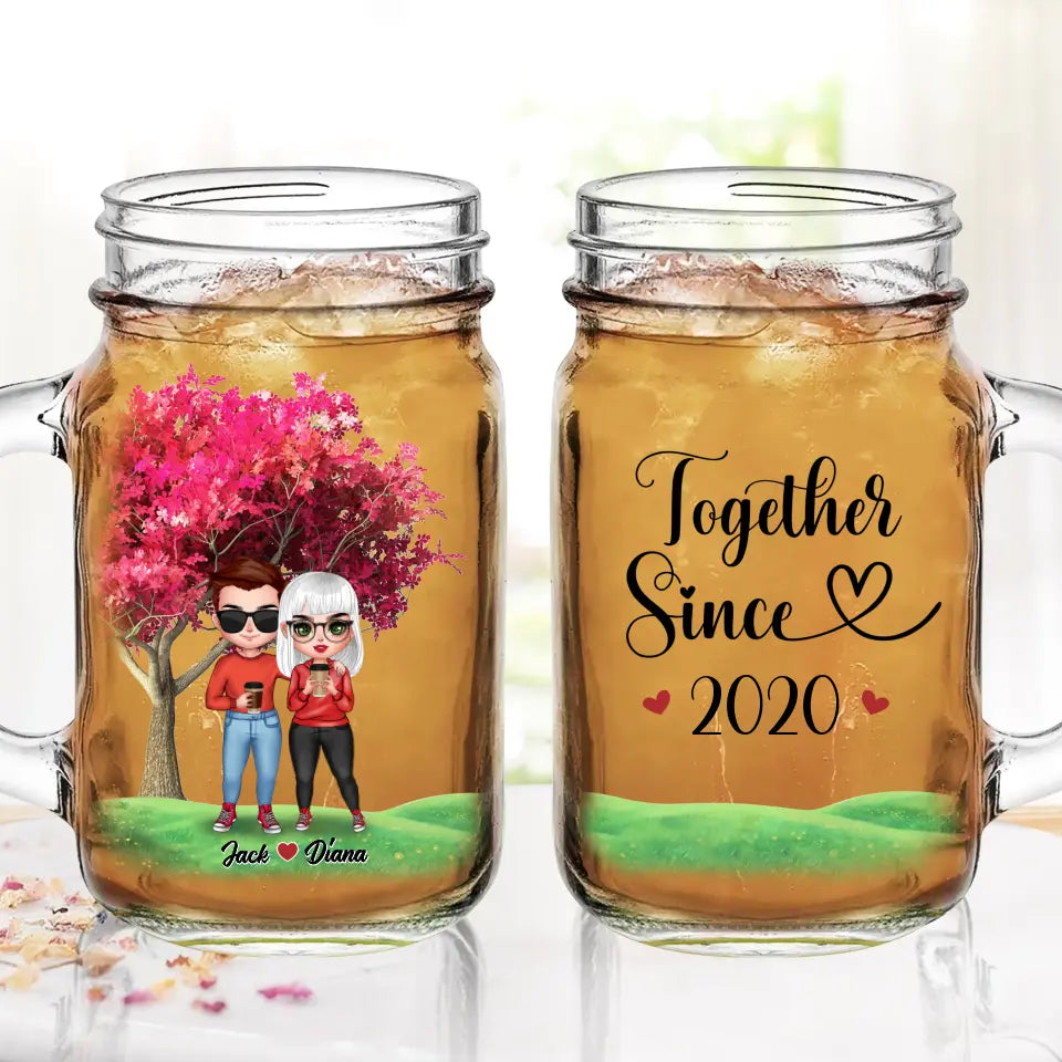Personalized Couple Mason Jug - Wedding/Anniversary Gift Idea for Couple - Together