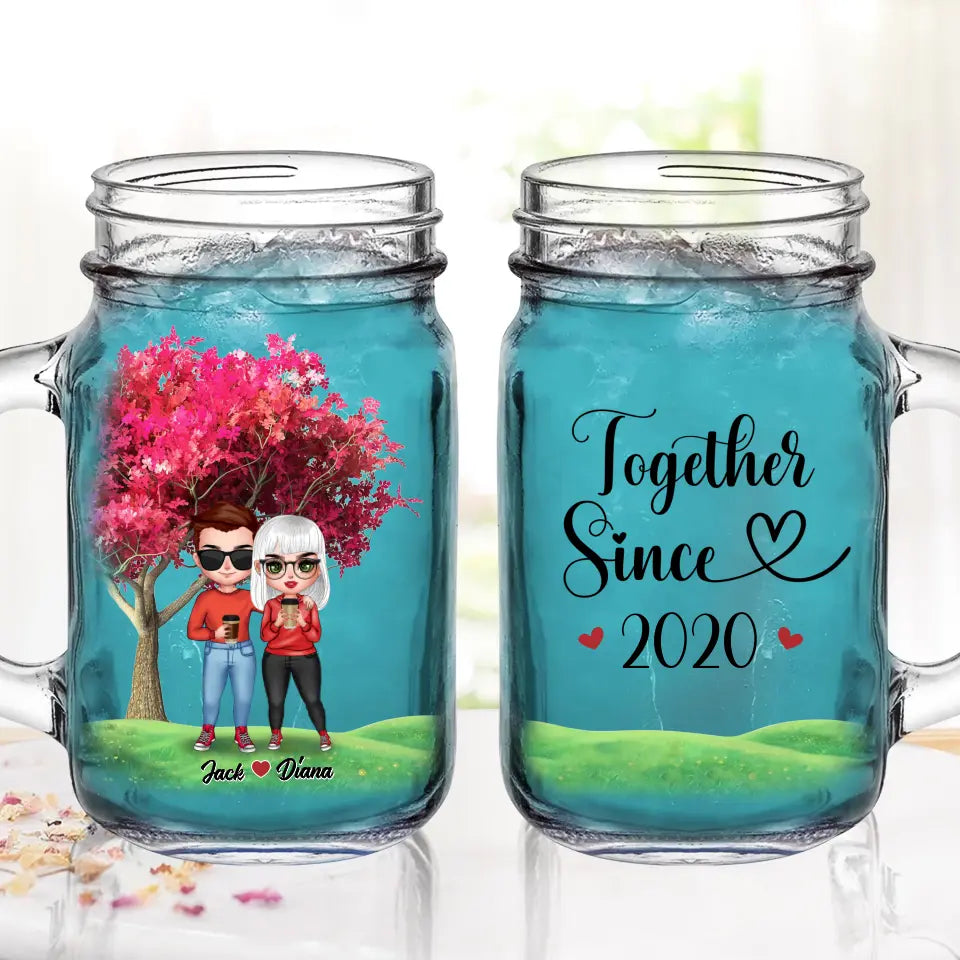 Personalized Couple Mason Jug - Wedding/Anniversary Gift Idea for Couple - Together