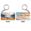 Personalized Memorial Pet Acrylic Keychain - Up to 6 Dogs/Cats - Memorial Gift Idea for Dog/Cat Owners - I Wish The Rainbow Bridge Has Visiting Hours